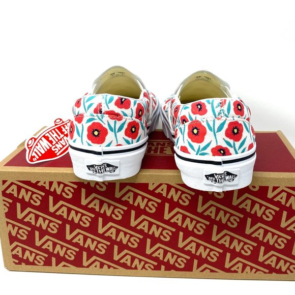 🌿Sale🌿 Vans Women's Crew Classic Slip-On Flowers Red White Low Top VN0A7VCF891 - Picture 5 of 11